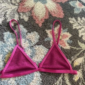 SHEIN Fuchsia Triangle Bikini Top